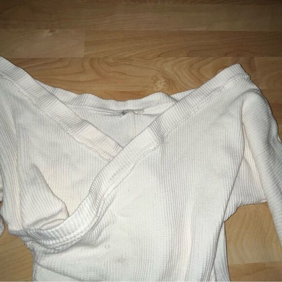 Women's Intimately Free People Cream Long Sleeve Waffle Knit Bodysuit - Picture 3 of 9